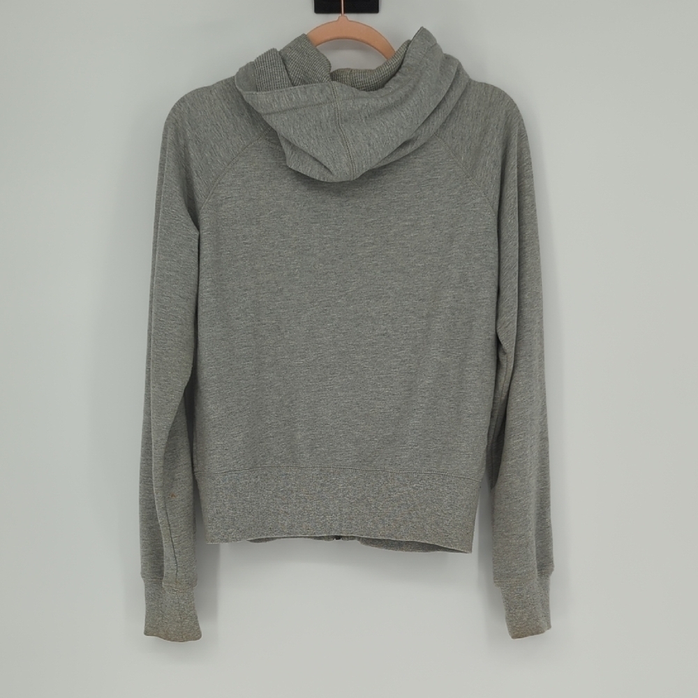 01121 Norma Kamali Full Zip Hoodie Sweatshirt Gray Size Large athletic sporty - Picture 2 of 10